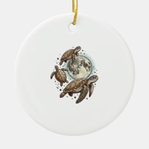 Adorno De Cerámica Diseño de camiseta con grabado de tortuga marina d