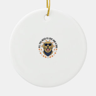Adorno De Cerámica Diseño de camiseta con huella de pata de Retriever