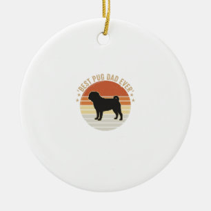 Adorno De Cerámica Diseño de camiseta de Amante de Perros Pug Mejor P