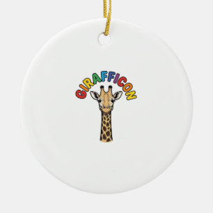 Adorno De Cerámica Diseño de camiseta de animal lindo icono de jirafa