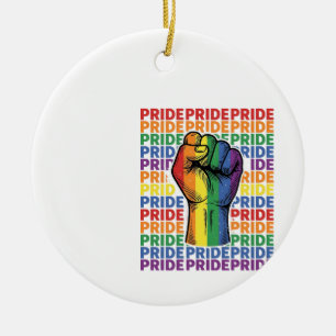 Adorno De Cerámica Diseño de camiseta de arcoíris de puño levantado d