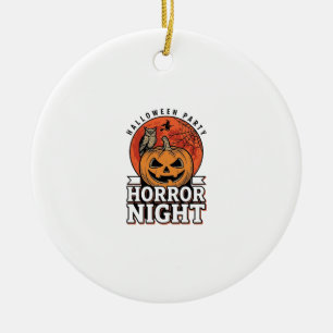Adorno De Cerámica Diseño de camiseta de calabaza de noche de terror