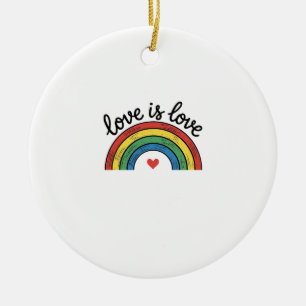 Adorno De Cerámica Diseño de camiseta de corazón de arcoíris vintage