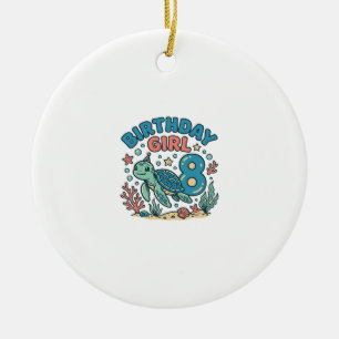 Adorno De Cerámica Diseño de camiseta de cumpleaños Tortuga marina ch