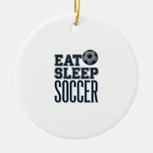 Adorno De Cerámica Diseño de camiseta de fútbol Vintage Eat Sleep (2)