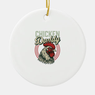 Adorno De Cerámica Diseño de camiseta de gallo de pollo vintage Daddy