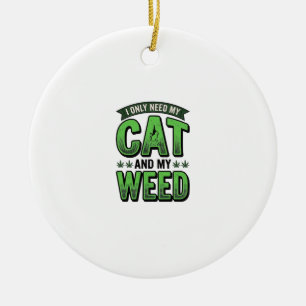 Adorno De Cerámica Diseño de camiseta de grabado vintage de gato y hi
