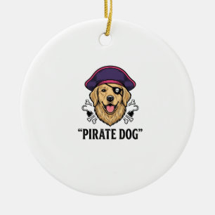 Adorno De Cerámica Diseño de camiseta de grabado vintage de perro pir