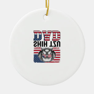 Adorno De Cerámica Diseño de camiseta de perro patriótico Shih Tzu Da
