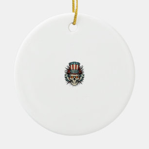 Adorno De Cerámica Diseño de camiseta de sombrero de copa de cráneo p