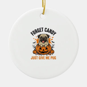 Adorno De Cerámica Diseño de camiseta divertida de pug de Halloween O