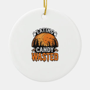 Adorno De Cerámica Diseño de camiseta espeluznante vintage de dulces 