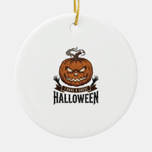 Adorno De Cerámica Diseño de camiseta gótica de calabaza de Halloween