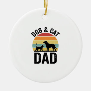 Adorno De Cerámica Diseño de camiseta para papá de perro y gato, aman