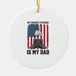Adorno De Cerámica Diseño de camiseta patriótica Mi padre es mi veter