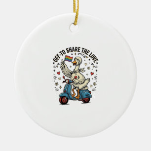 Adorno De Cerámica Diseño de camiseta vintage de amor de scooter de g