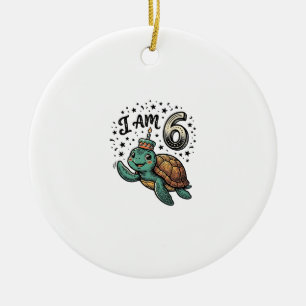 Adorno De Cerámica Diseño de camiseta vintage de cumpleaños 6 de tort