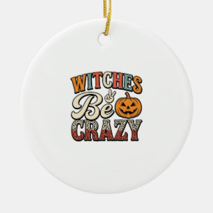 Adorno De Cerámica Diseño de camiseta vintage de Halloween de brujas