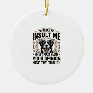 Adorno De Cerámica Diseño de camiseta vintage de opinión de perro div
