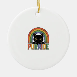 Adorno De Cerámica Diseño de camiseta vintage Purride gato negro arco