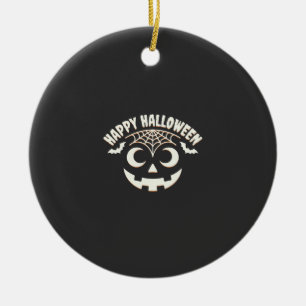 Adorno De Cerámica Diseño de cara de Jack-O-Lantern de Halloween feli