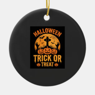 Adorno De Cerámica Diseño de cementerio de calabaza de Halloween Truc