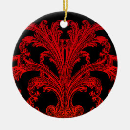 Adorno De Cerámica Diseño de color rojo vintage Swirl Ombre