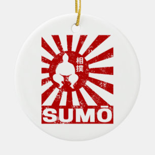 Adorno De Cerámica Diseño de cosecha japonesa de sumo retro