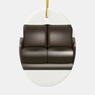 Adorno De Cerámica Diseño de cuero del sofá de Brown