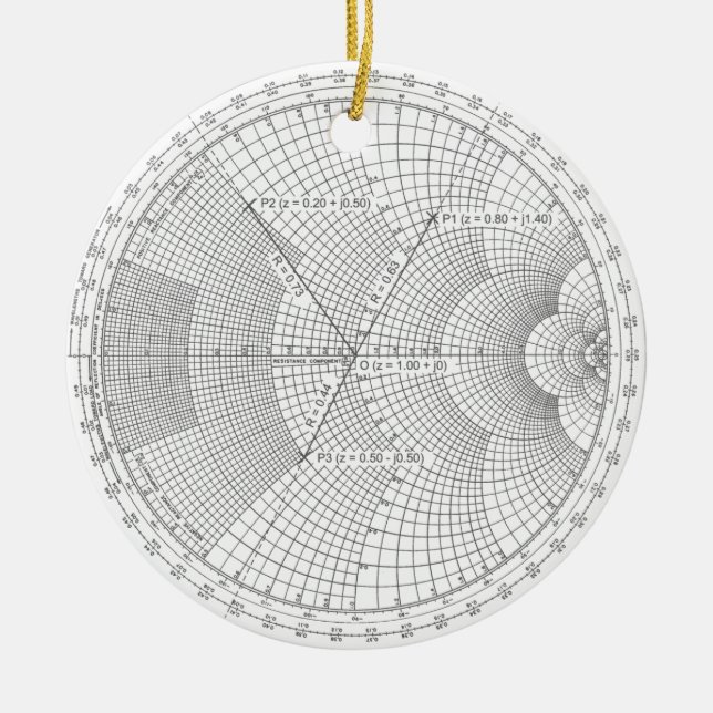 Adorno De Cerámica Diseño de electrónica Smith Chart Holiday (Frente)
