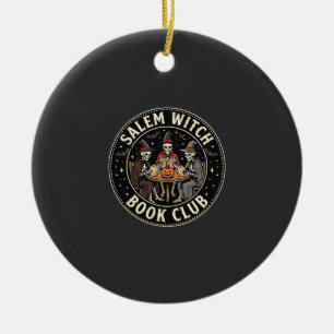Adorno De Cerámica Diseño de esqueleto de Halloween del club de libro