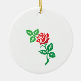 Adorno De Cerámica Diseño de Flor de Rosa Roja – Belleza Floral Clási