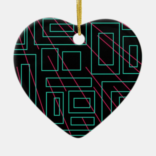 Adorno De Cerámica diseño de fondo negro (Frente)