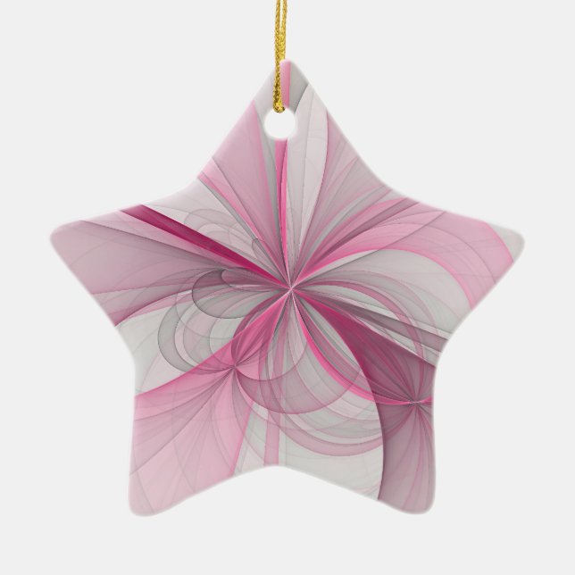 Adorno De Cerámica Diseño de fractal gris rosa claro abstracto modern (Frente)