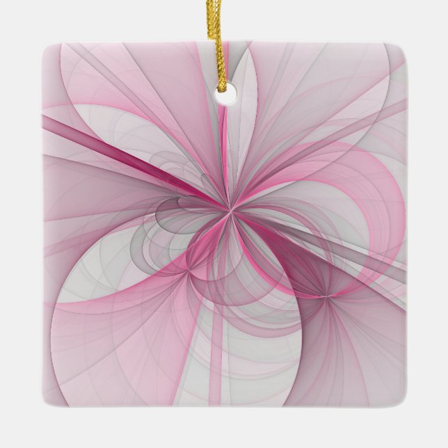 Adorno De Cerámica Diseño de fractal gris rosa claro abstracto modern (Anverso)