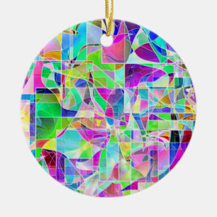 Adorno De Cerámica Diseño de fragmentos geométricos abstractos de col