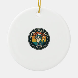 Adorno De Cerámica Diseño de gatito lindo de Navidad - Club de gatos