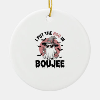 Adorno De Cerámica Diseño de grabado vintage de fantasma Boujee Hallo