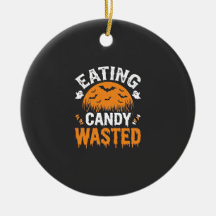 Adorno De Cerámica Diseño de Halloween de comer dulces desperdiciados