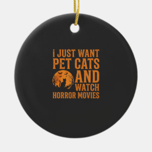 Adorno De Cerámica Diseño de Halloween Películas de Terror Gatos Domé