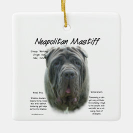 Adorno De Cerámica Diseño de historia napolitana mastiff (gris)