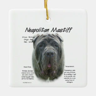 Adorno De Cerámica Diseño de historia napolitana mastiff (gris)