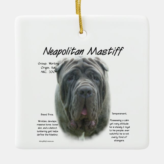 Adorno De Cerámica Diseño de historia napolitana mastiff (gris) (Anverso)