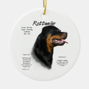Adorno De Cerámica Diseño de historial de Rottweiler