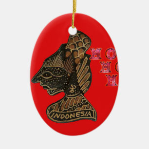 Adorno De Cerámica Diseño de Hohoho de Títere de Sombra Indonesio en