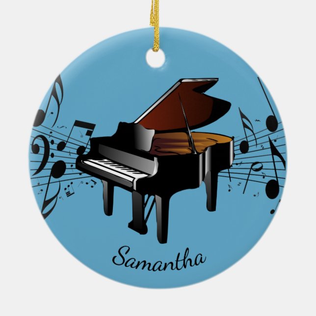Adorno De Cerámica Diseño de instrumentos musicales Baby Grand Piano (Atrás)