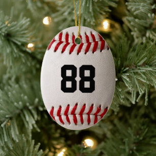 Adorno De Cerámica Diseño de jugador de béisbol con número de jersey