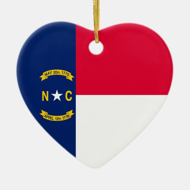 Adorno De Cerámica Diseño de la bandera del estado de Carolina del No (Frente)