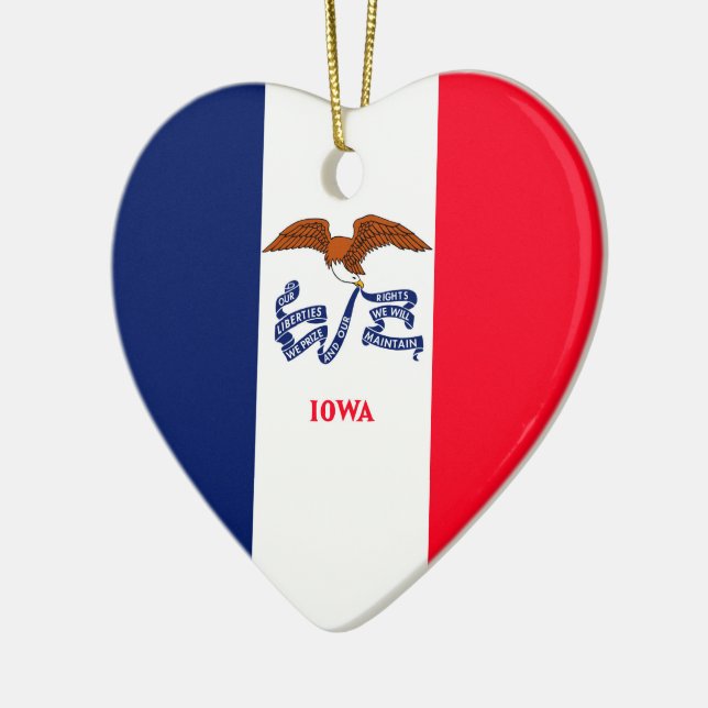 Adorno De Cerámica Diseño de la bandera del estado de Iowa (Izquierda)