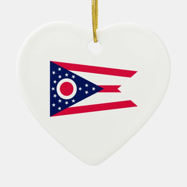 Adorno De Cerámica Diseño de la bandera del estado de Ohio (Frente)